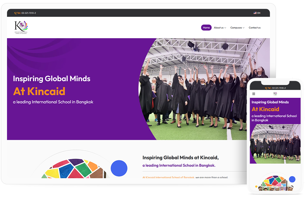 ทำเว็บไซต์ โรงเรียนนานาชาติคินเคดกรุงเทพ